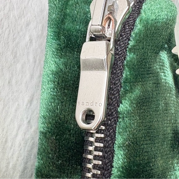 SANDRO Emerald Green Velvet Mini Skirt 3 (US 8) - Picture 11 of 15